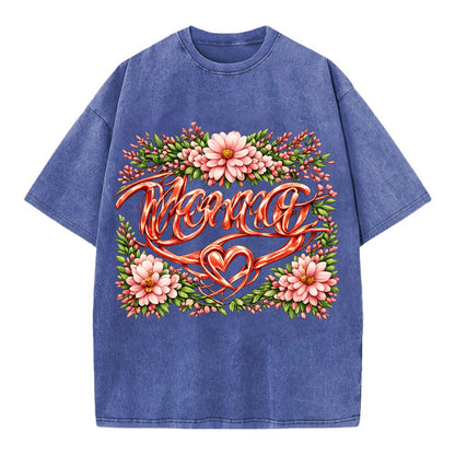 Mama Script - Vintage T-shirt - Blue