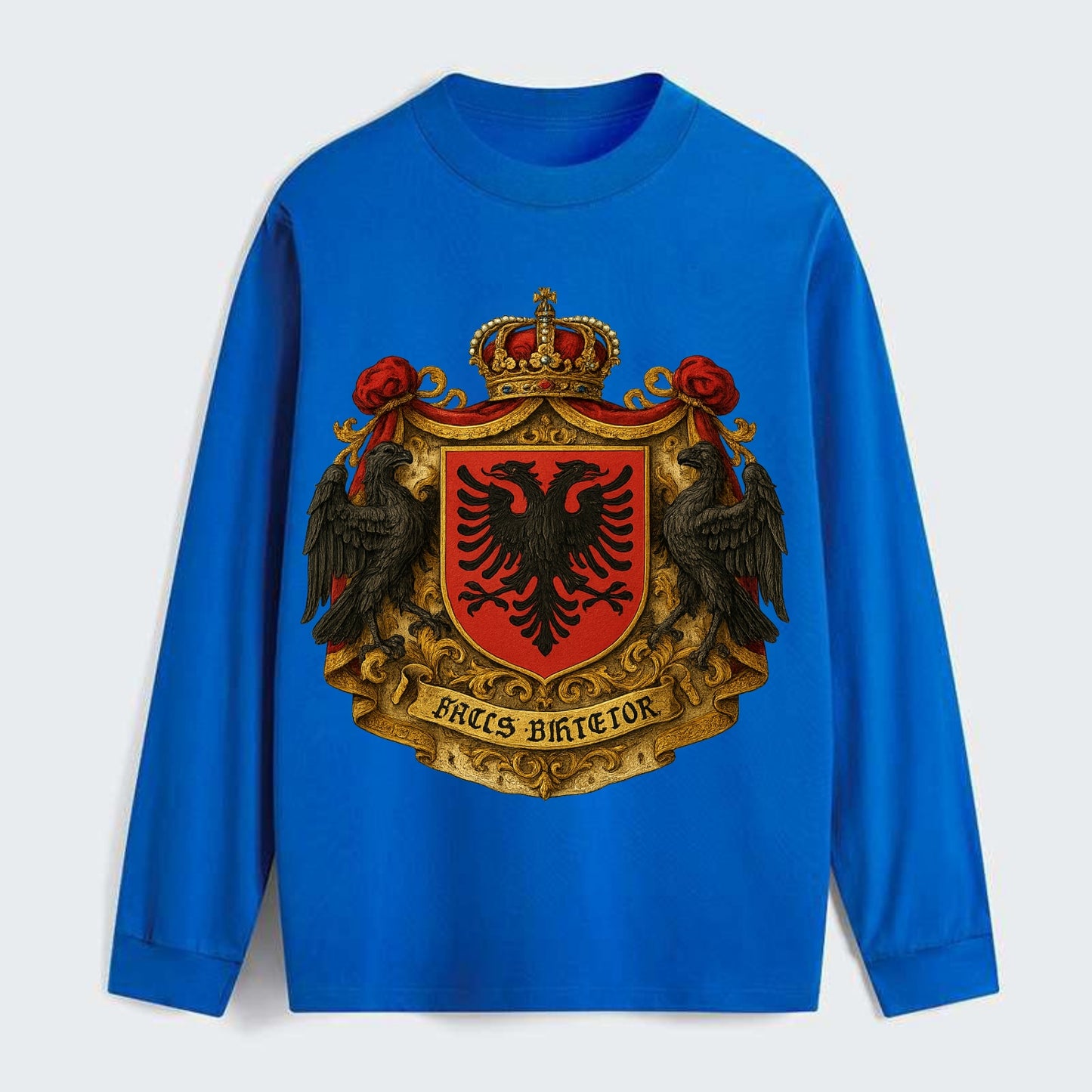 Albania Double Eagle Emblem - Classic Long Sleeve Shirt - Blue