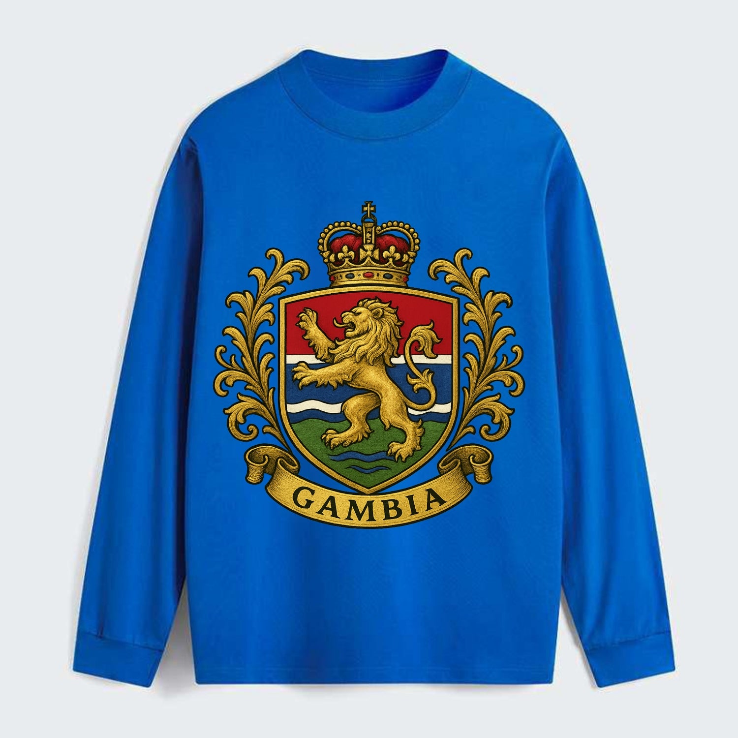 Gambia Heritage Badge  - Classic Long Sleeve Shirt - Blue