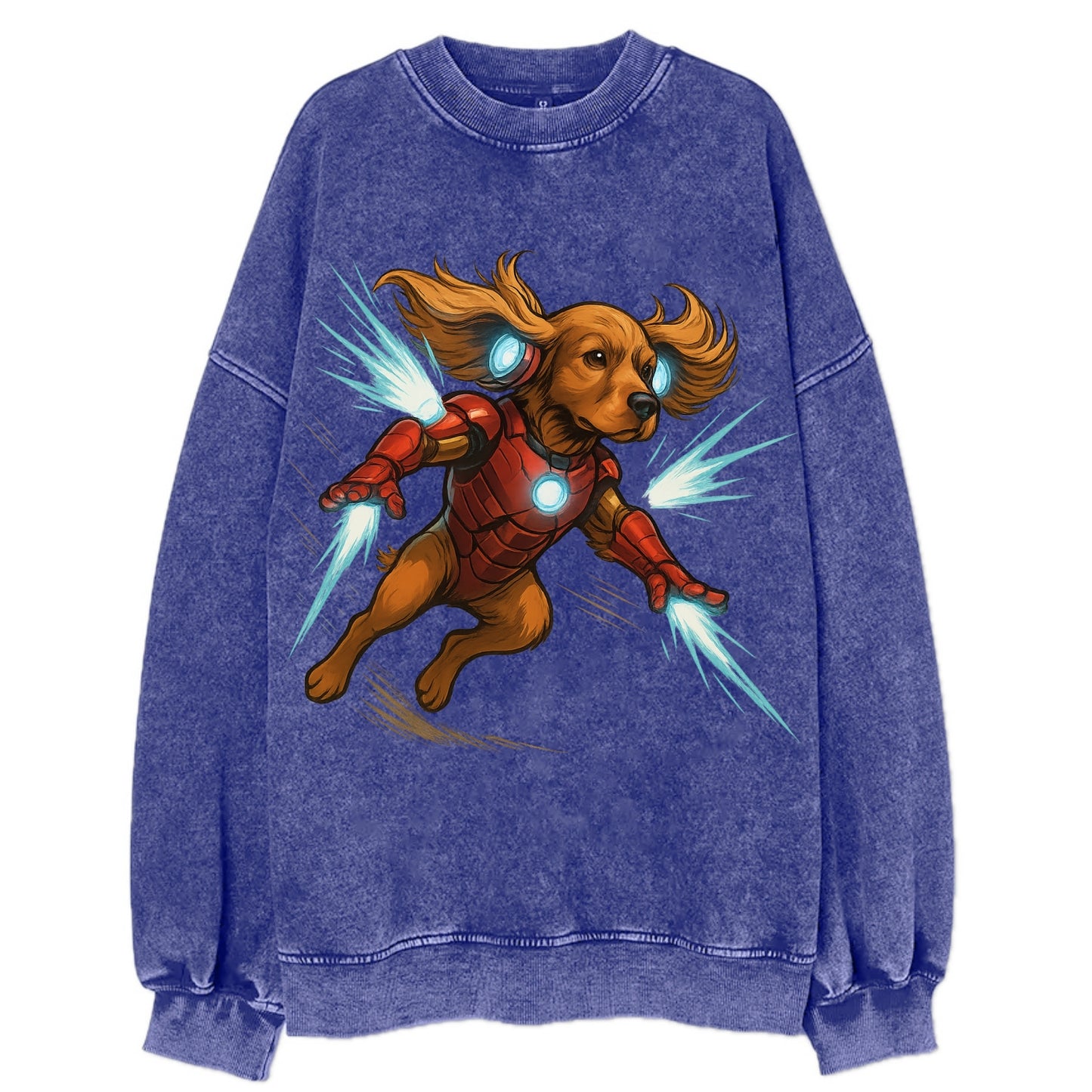 Cocker Spaniel Iron Man  - Vintage Sweatshirt - Blue