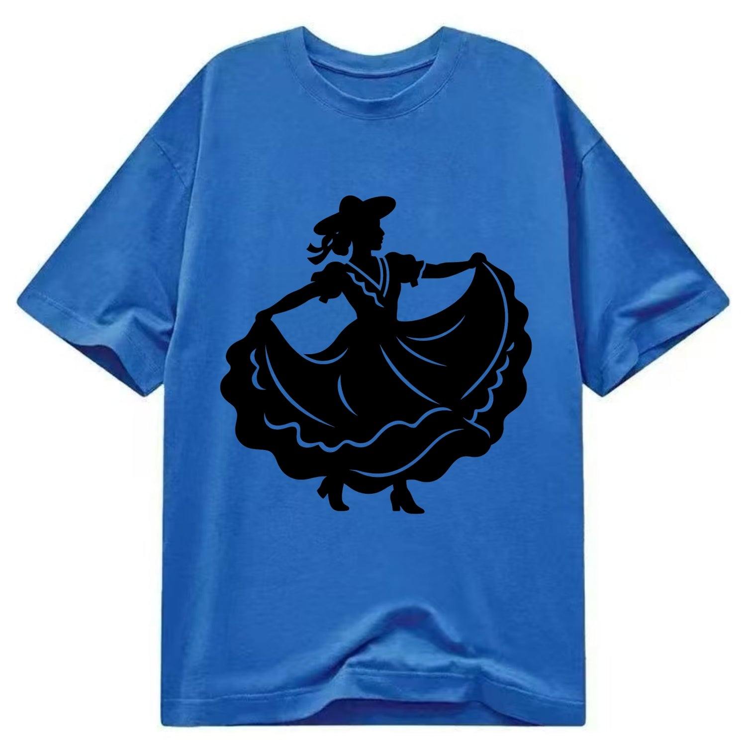 Mexican folk dancer twirling skirt - Classic T-shirt - Blue
