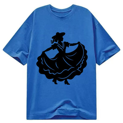Mexican folk dancer twirling skirt - Classic T-shirt - Blue