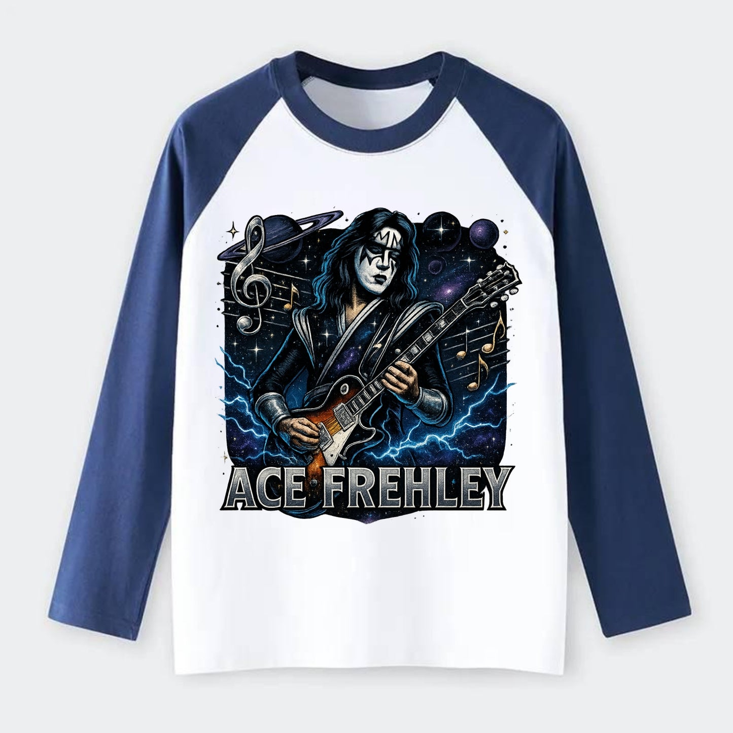 Ace Musical Cosmos - Raglan Long Sleeve T-Shirt - Blue