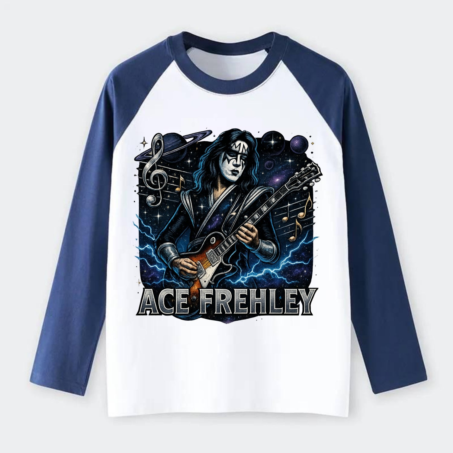 Ace Musical Cosmos - Raglan Long Sleeve T-Shirt - Blue