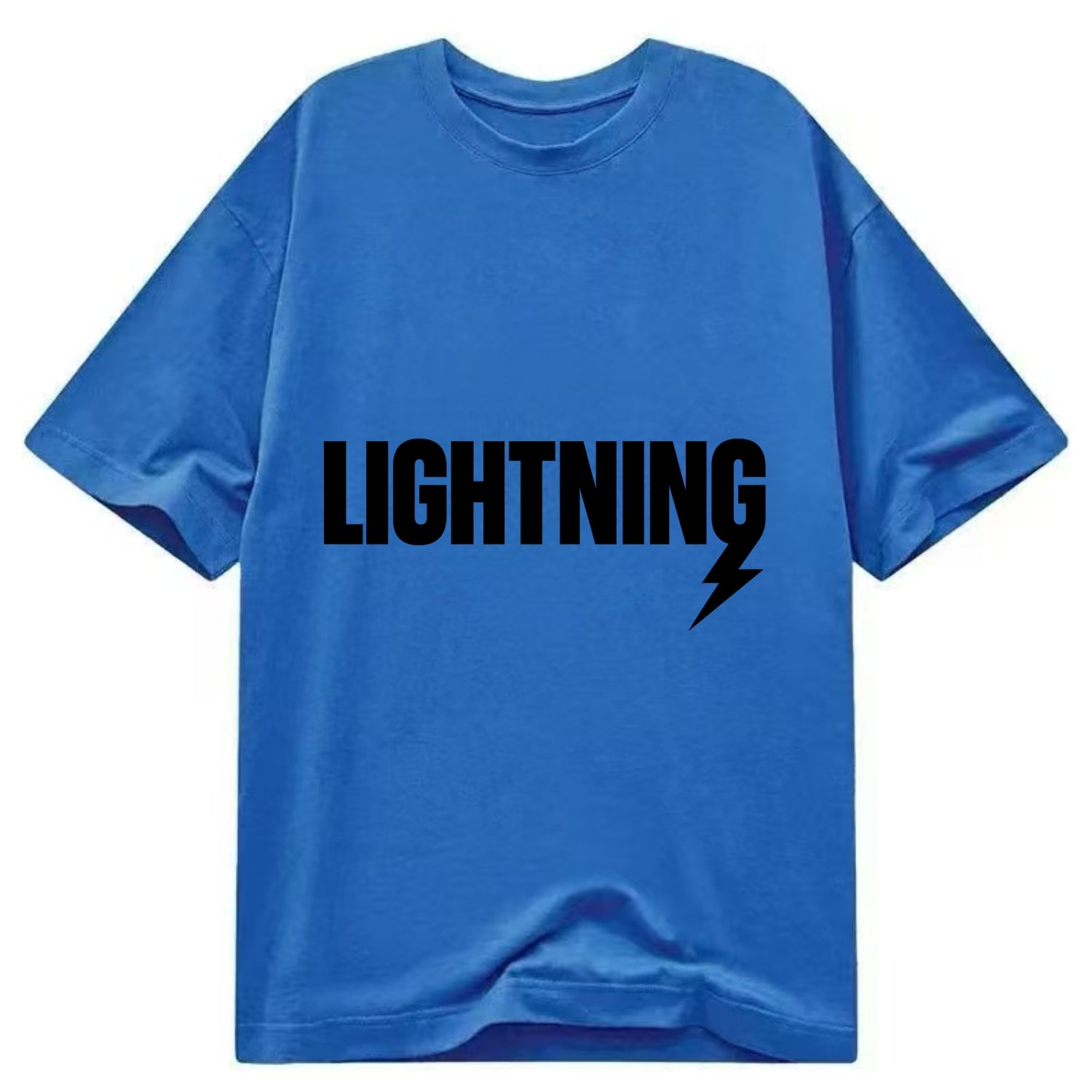 Bold typography design - "LIGHTNING" - fast, electric, striking - Classic T-shirt - Blue