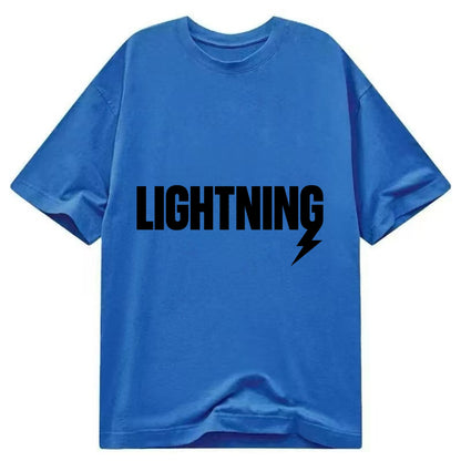 Bold typography design - "LIGHTNING" - fast, electric, striking - Classic T-shirt - Blue