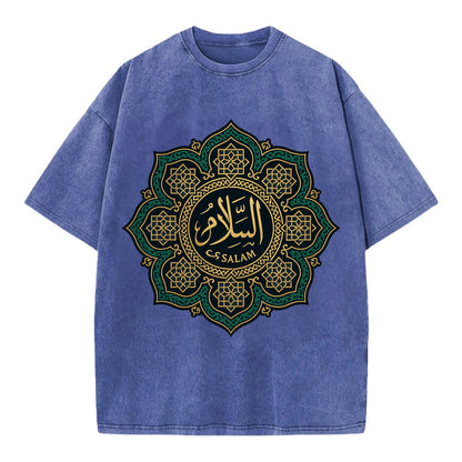 As-Salam Mandala - Vintage T-shirt - Blue