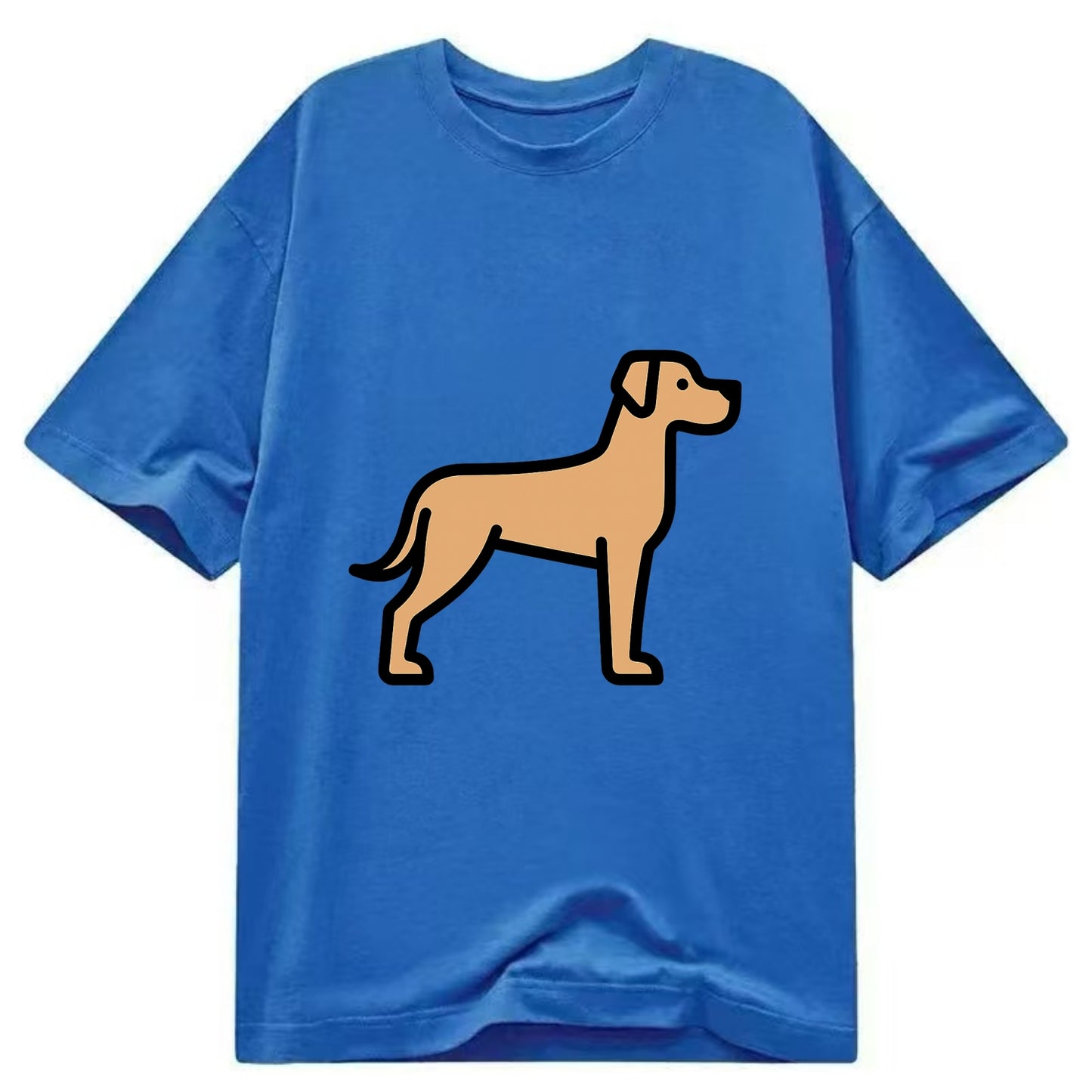 Great Dane - Fawn colored flat side profile - Classic T-shirt - Blue