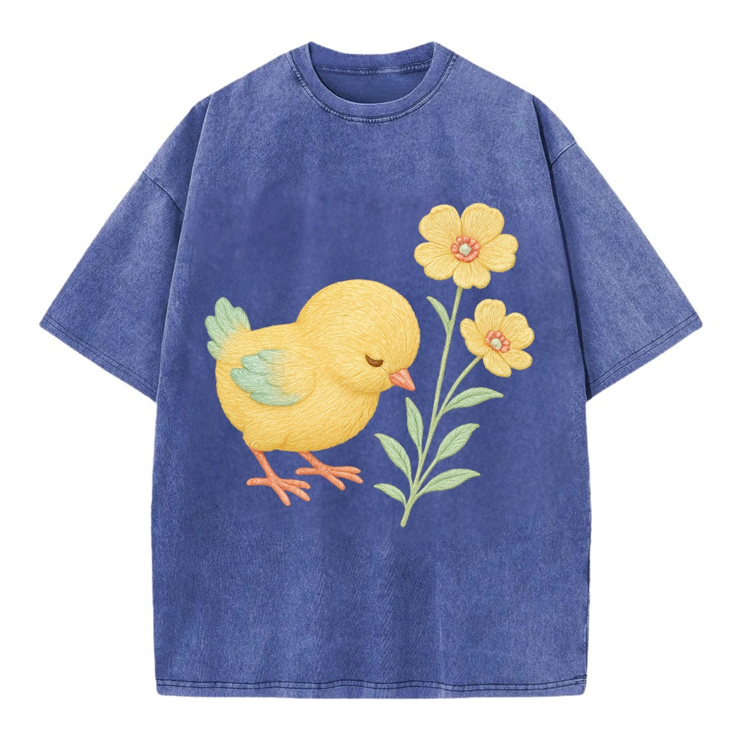Yellow Chick - Vintage T-shirt - Blue