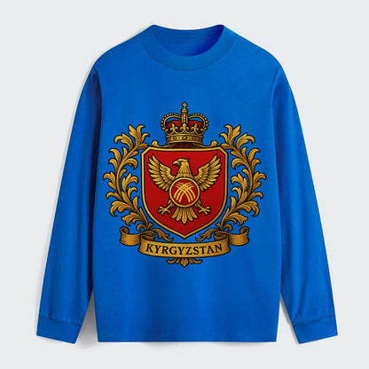 Kyrgyzstan Heritage Badge - Classic Long Sleeve Shirt - Blue