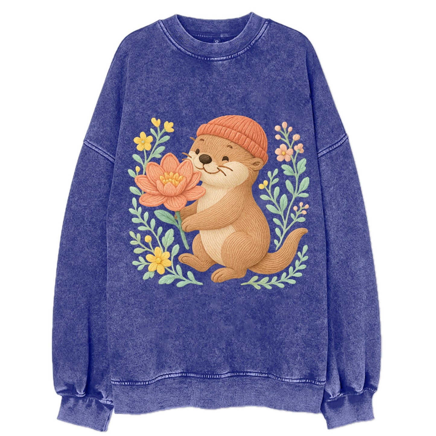 Peach Otter - Vintage Sweatshirt - Blue