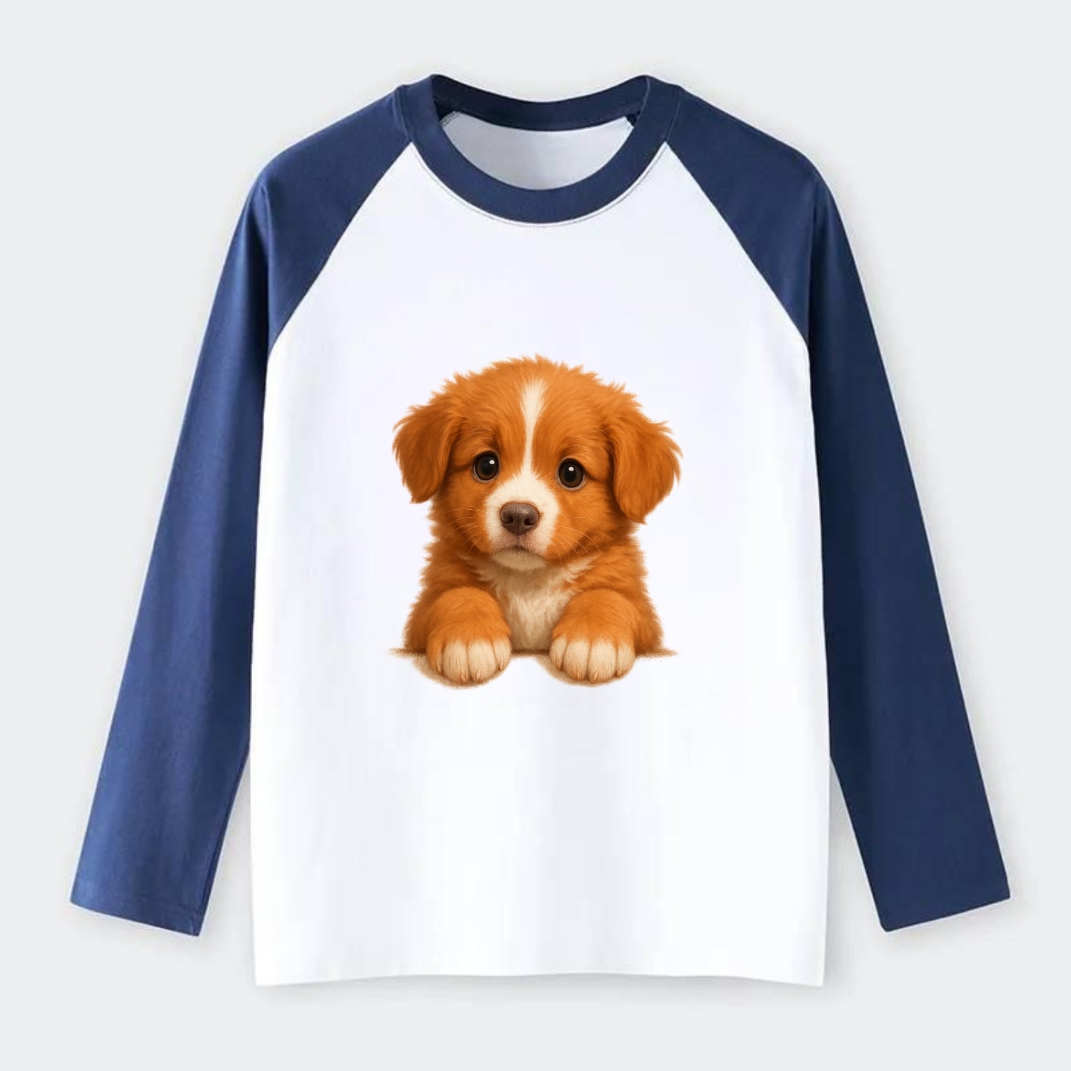 Nova Scotia Duck Tolling Retriever  - Ra - Raglan Long Sleeve T-Shirt - Blue