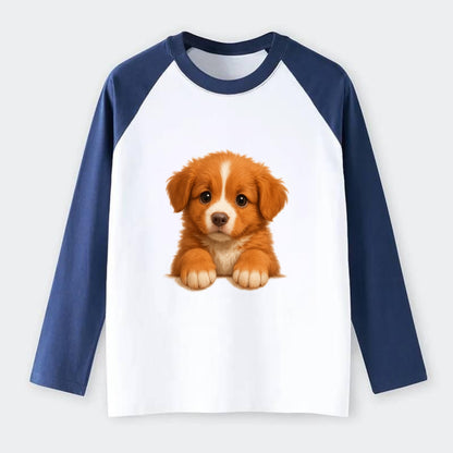 Nova Scotia Duck Tolling Retriever  - Ra - Raglan Long Sleeve T-Shirt - Blue