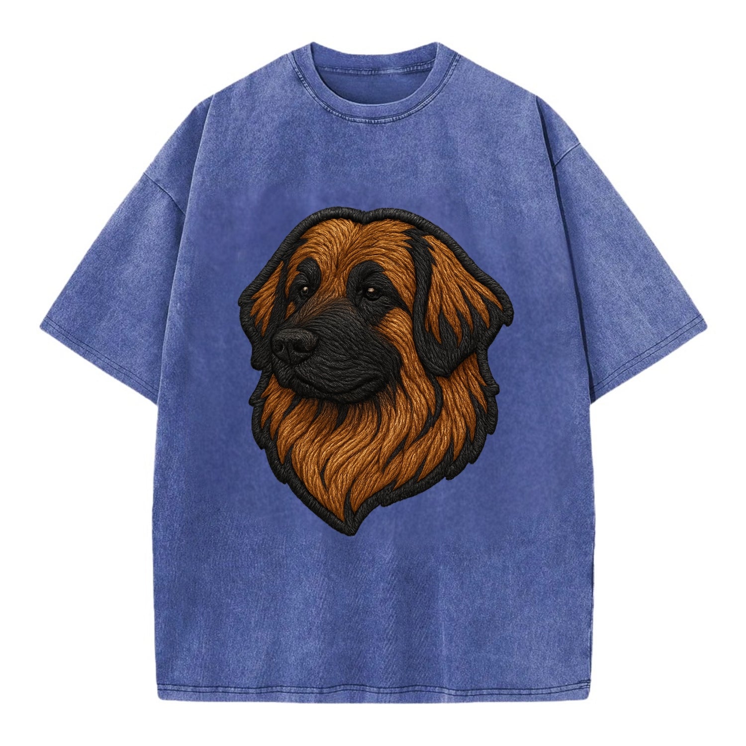 Leonberger - Contemporary lion-mane desi - Vintage T-shirt - Blue