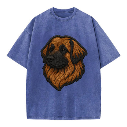 Leonberger - Contemporary lion-mane desi - Vintage T-shirt - Blue