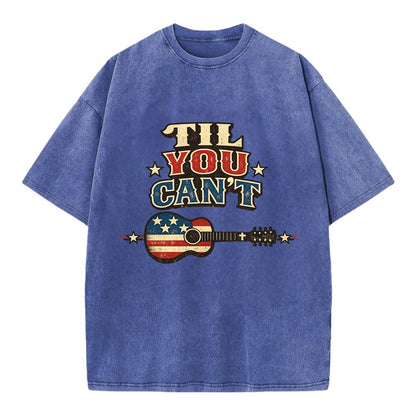 Til You Cant - Flag Guitar - Vintage T-shirt - Blue