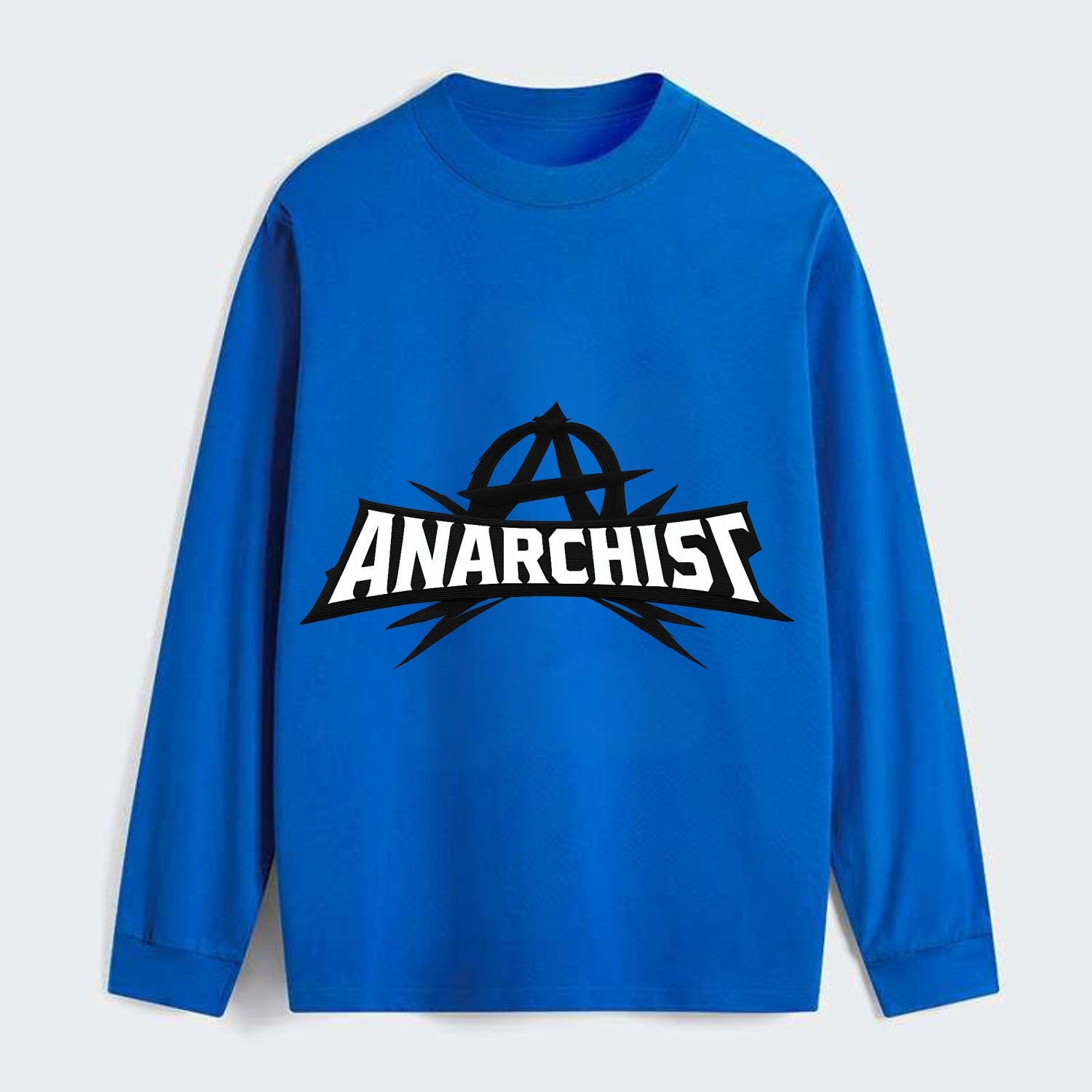 Bold typography design - "ANARCHIST" - no masters, self-governed - Classic Long Sleeve Shirt - Blue