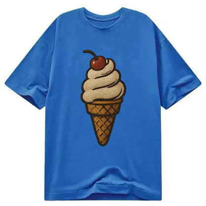 Ice Cream Cone  - Classic T-shirt - Blue
