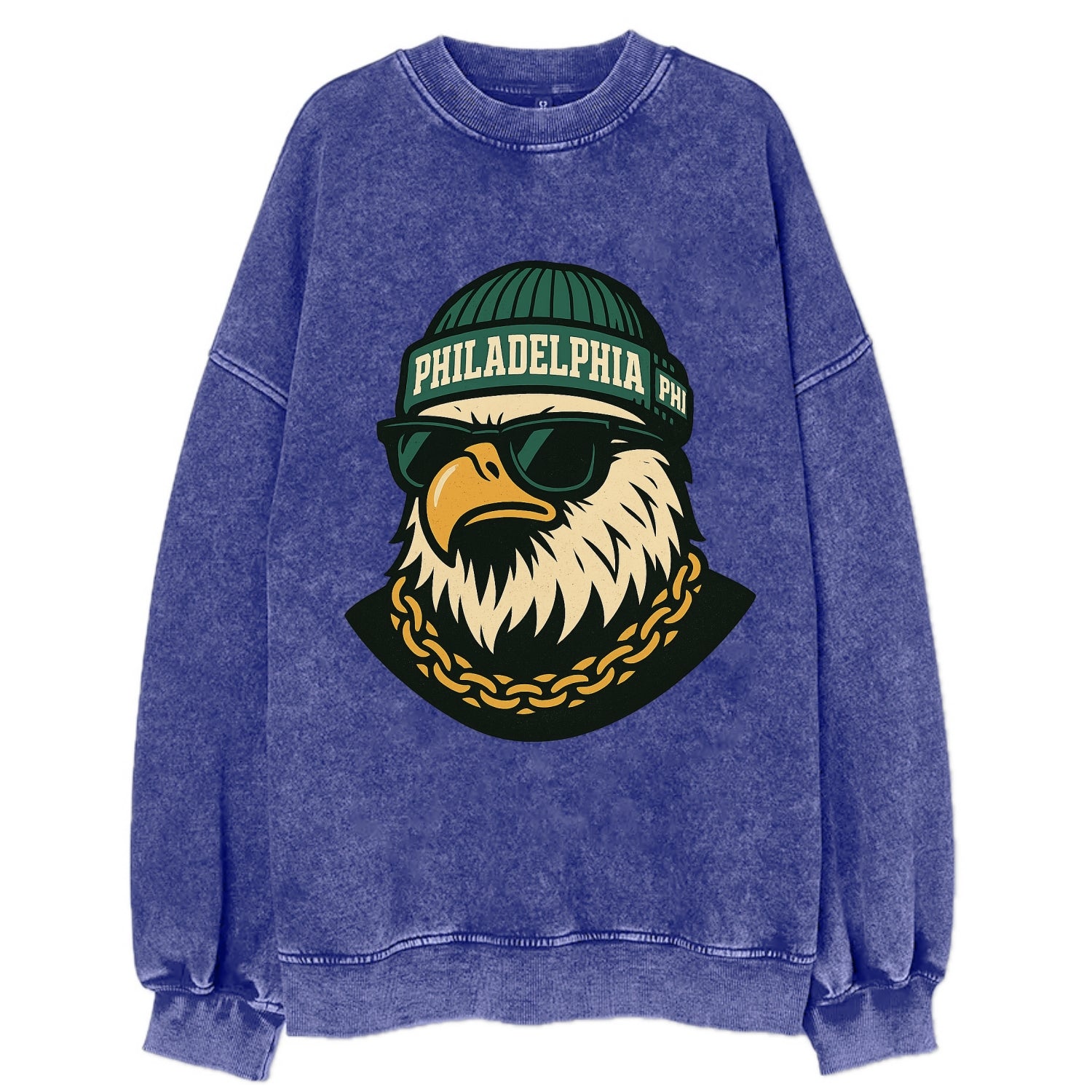 "eagle" "philadelphia" "phi" "green" "us East" - Vintage Sweatshirt - Blue