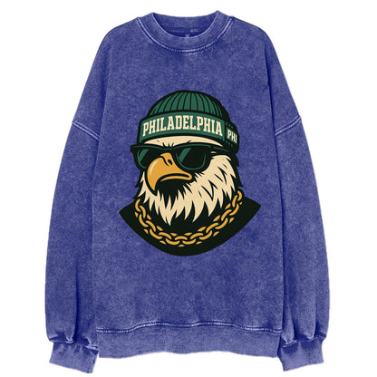 "eagle" "philadelphia" "phi" "green" "us East" - Vintage Sweatshirt - Blue