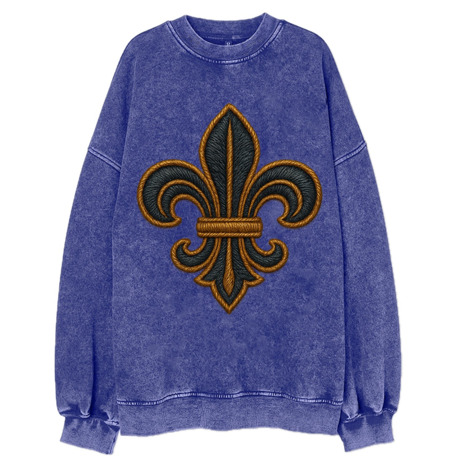 Fleur de Lis  - Vintage Sweatshirt - Blue