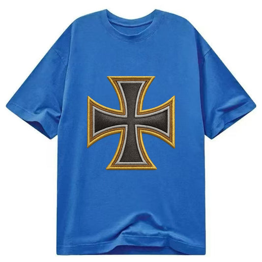 Teutonic Cross  - Classic T-shirt - Blue
