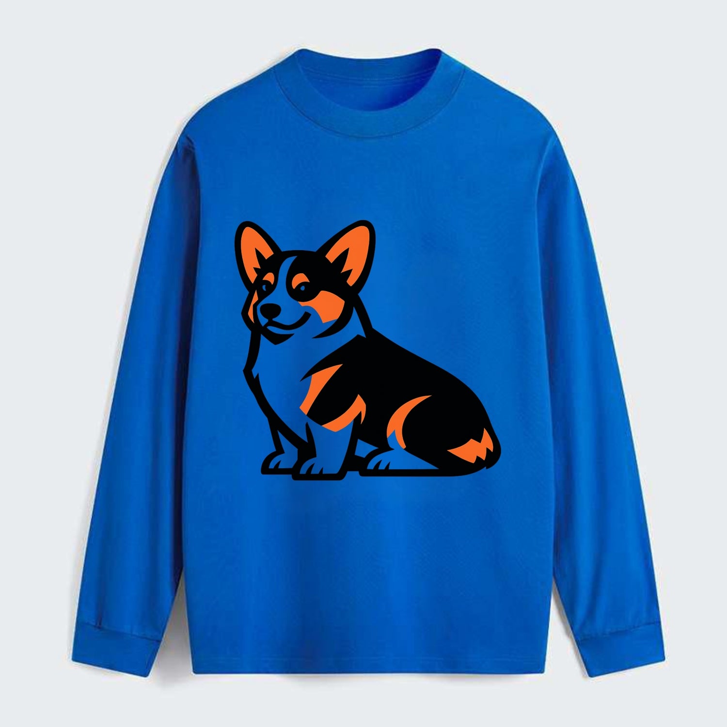 Tricolor Corgi Charm - Classic Long Sleeve Shirt - Blue