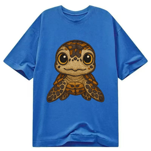 Baby Hawksbill Turtle - amber and brown shell pattern, curious golden eyes, - Classic T-shirt