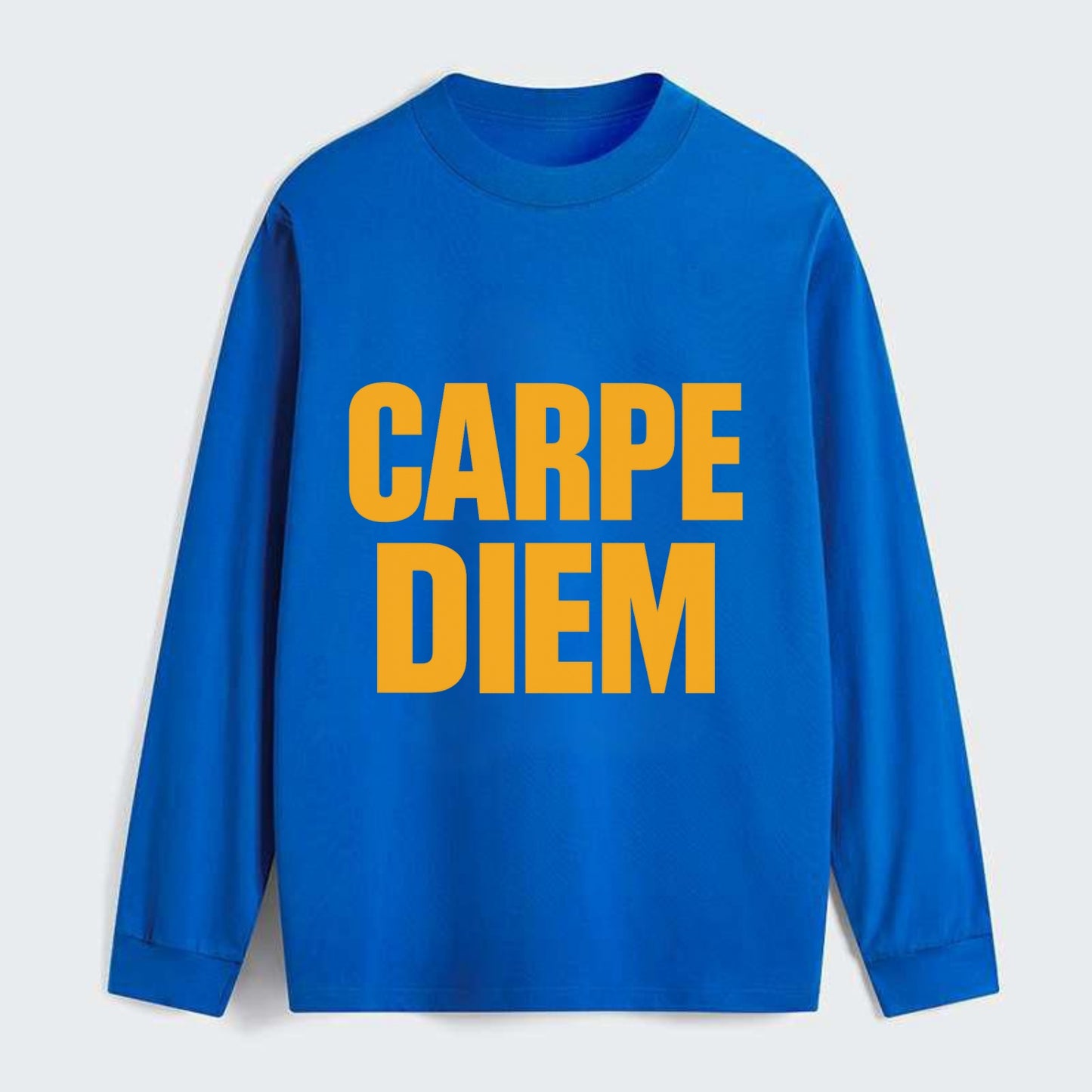 Bold typography design - "CARPE DIEM" - seize the day - Classic Long Sleeve Shirt - Blue