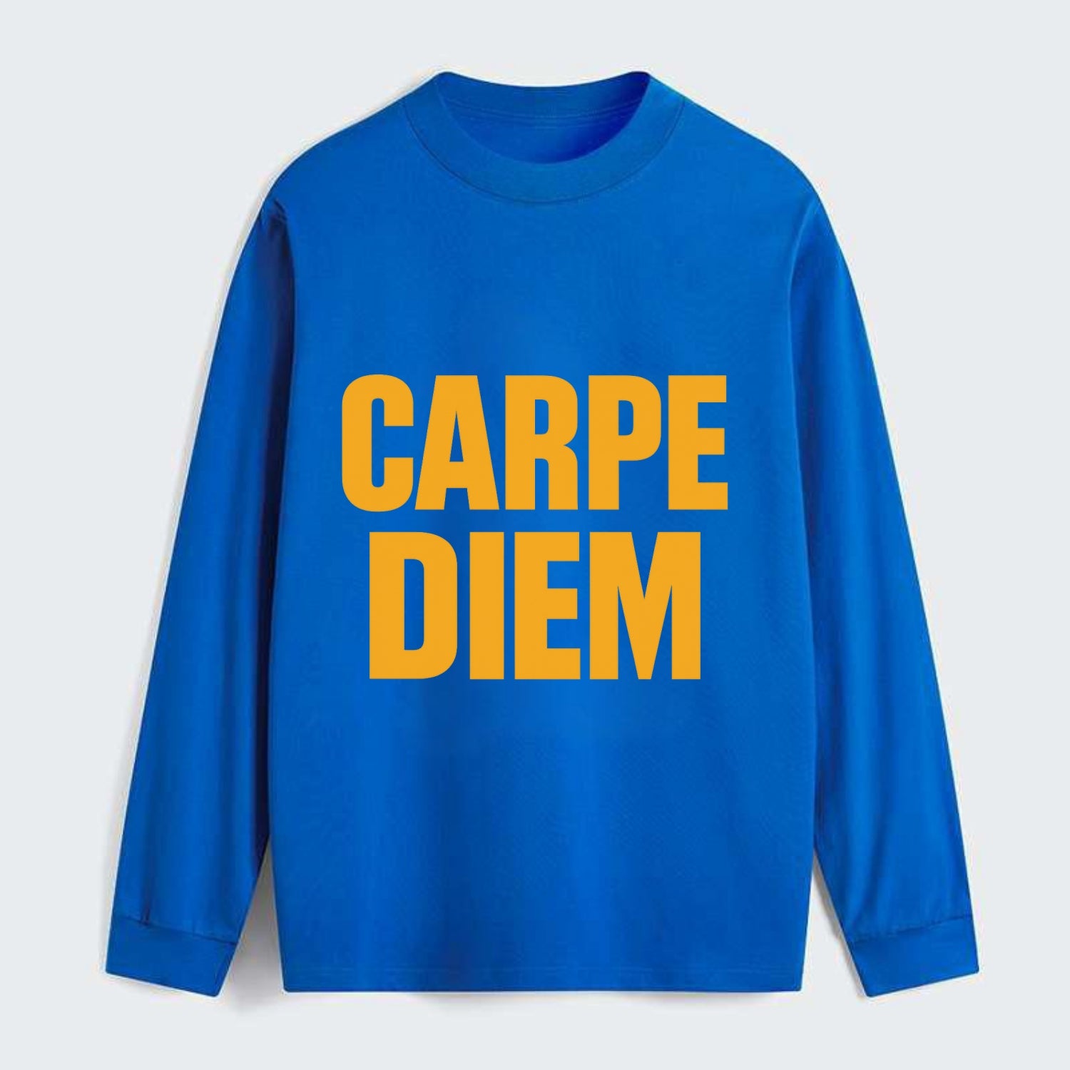 Bold typography design - "CARPE DIEM" - seize the day - Classic Long Sleeve Shirt - Blue