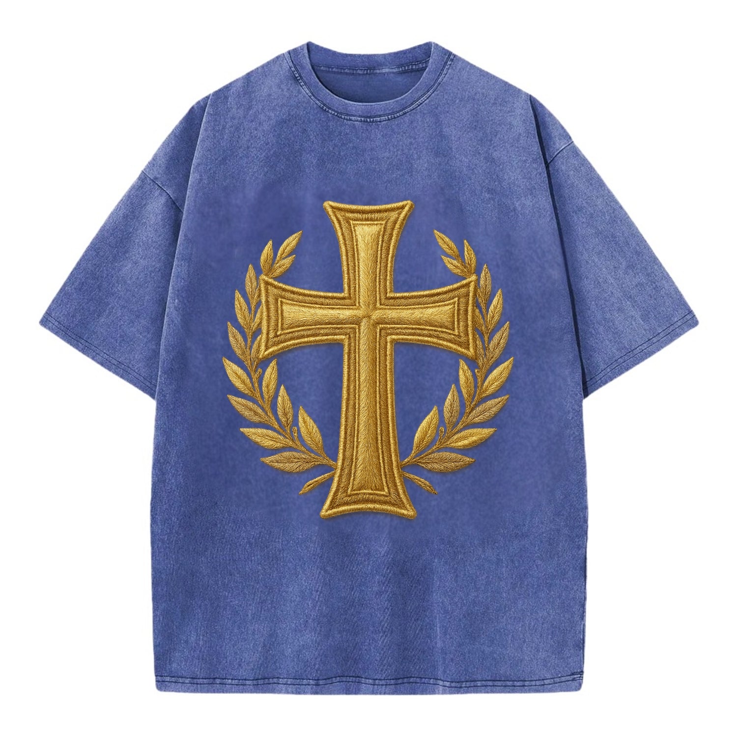 Victory Cross  - Vintage T-shirt - Blue