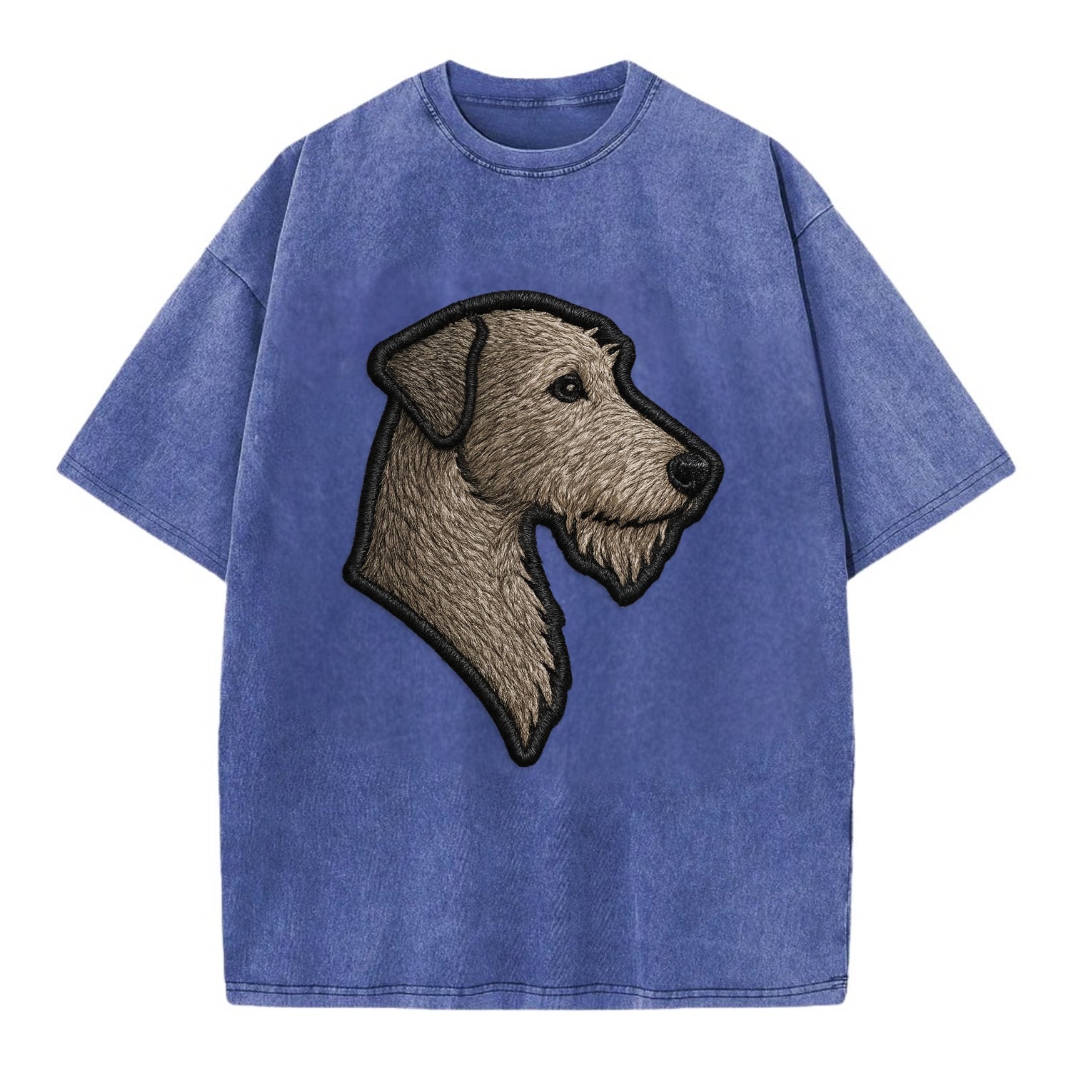 Irish Wolfhound - Modern gentle giant lo - Vintage T-shirt - Blue