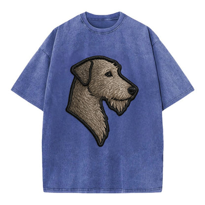 Irish Wolfhound - Modern gentle giant lo - Vintage T-shirt - Blue