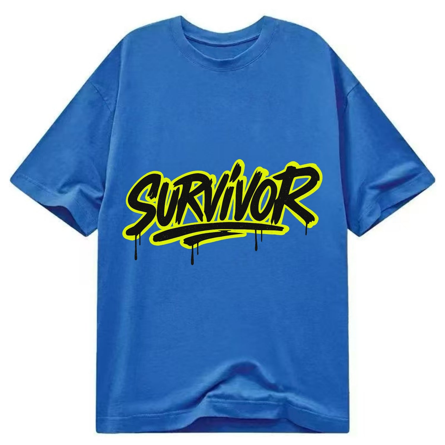 Bold typography design - "SURVIVOR" - overcomer, still standing, made it through - Classic T-shirt - Blue