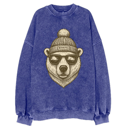 Winnipeg Polar Bear wearing Winnipeg bea - Vintage Sweatshirt - Blue