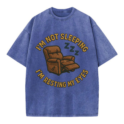 I'm Not Sleeping I'm Resting My Eyes  - Vintage T-shirt - Blue