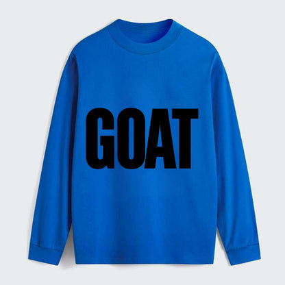 Bold typography design - "GOAT" - greatest of all time - Classic Long Sleeve Shirt - Blue