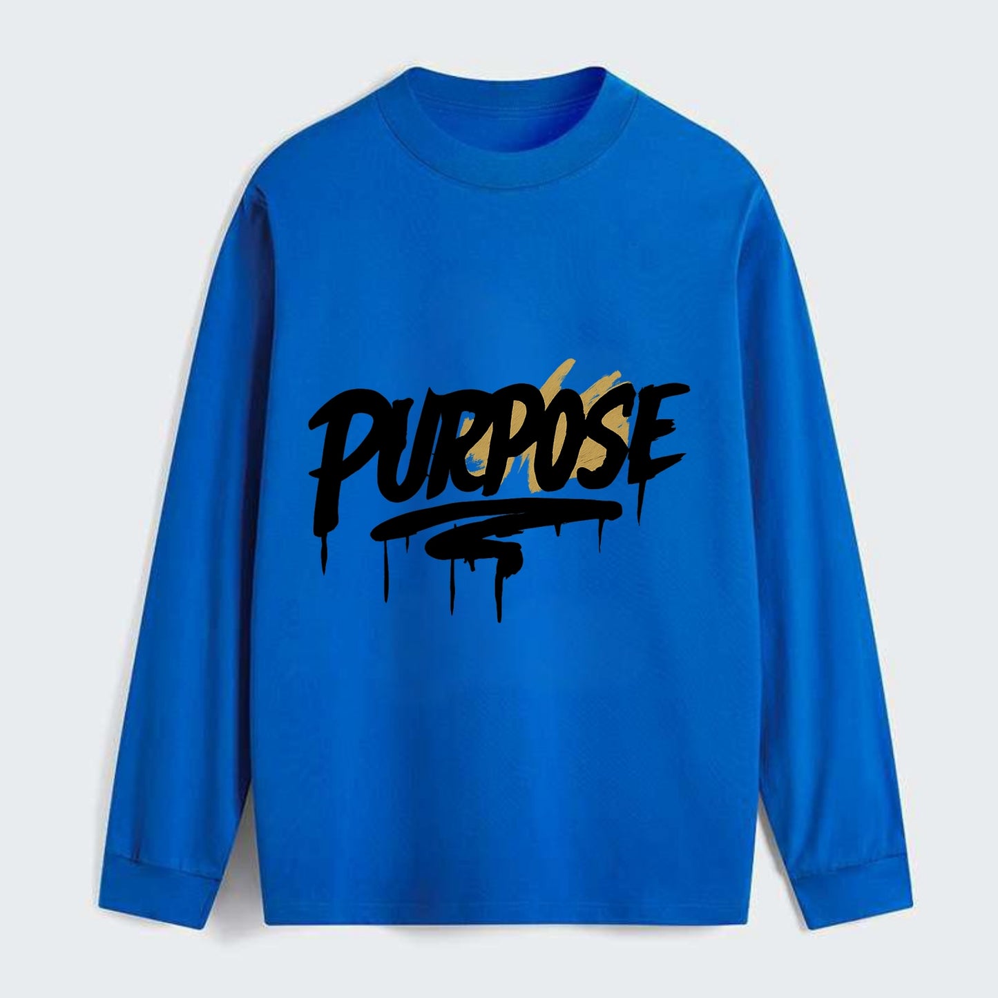 Bold typography design - "PURPOSE" - reason for being - Classic Long Sleeve Shirt - Blue