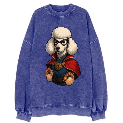 Poodle Doctor Strange  - Vintage Sweatshirt - Blue