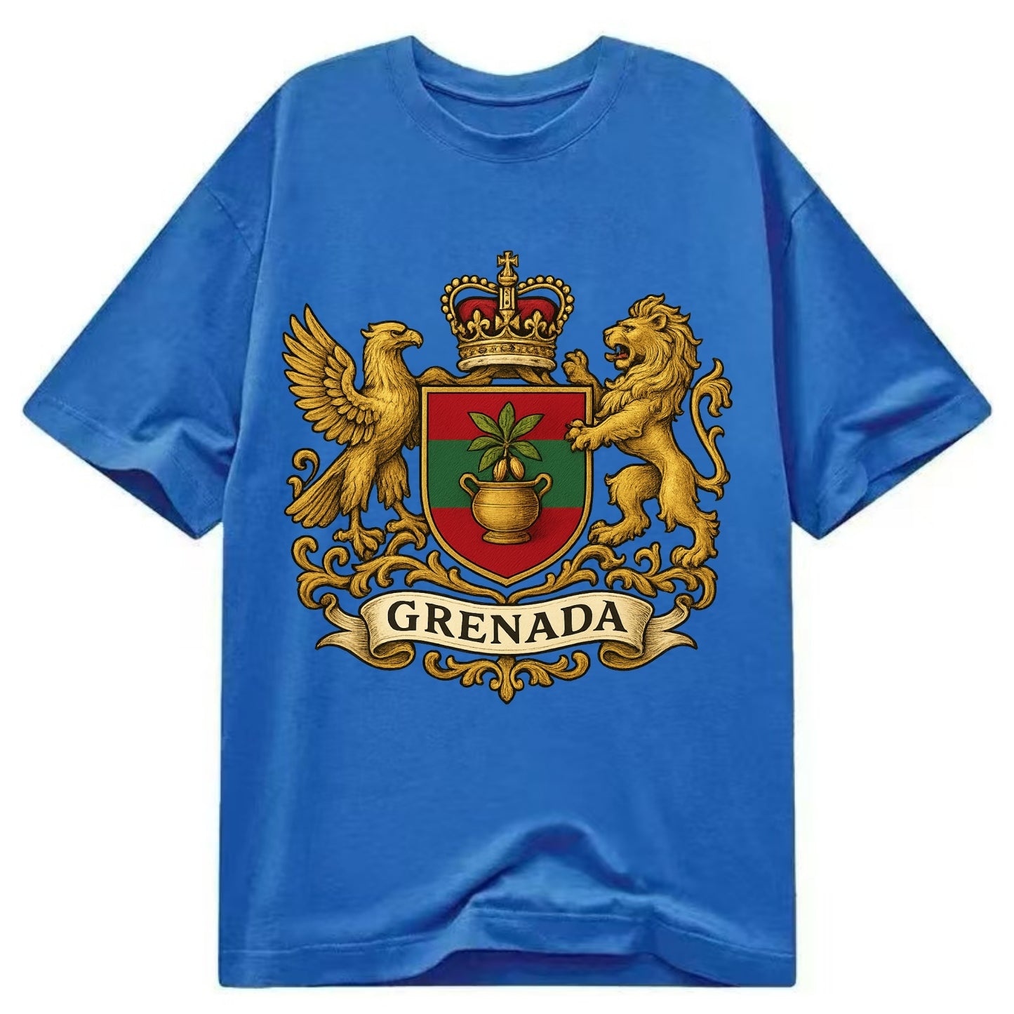 Grenada Heritage Badge  - Classic T-shirt - Blue