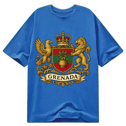 Grenada Heritage Badge  - Classic T-shirt - Blue