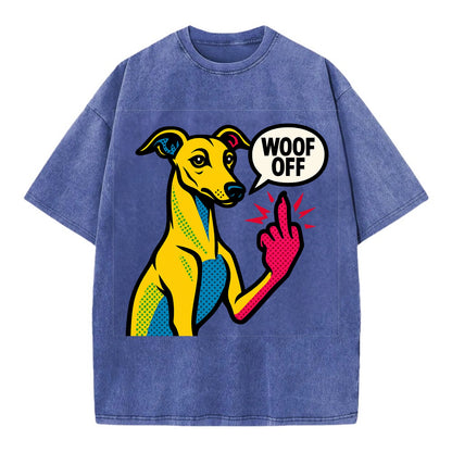 Whippet sleek athletic greyhound-like, elegant long paw giving sass - Vintage T-shirt - Blue