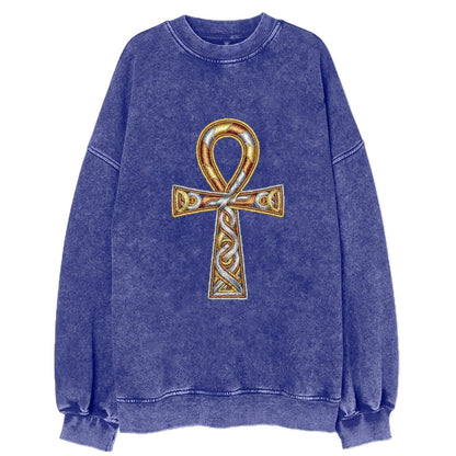 Ankh of Life - Vintage Sweatshirt - Blue