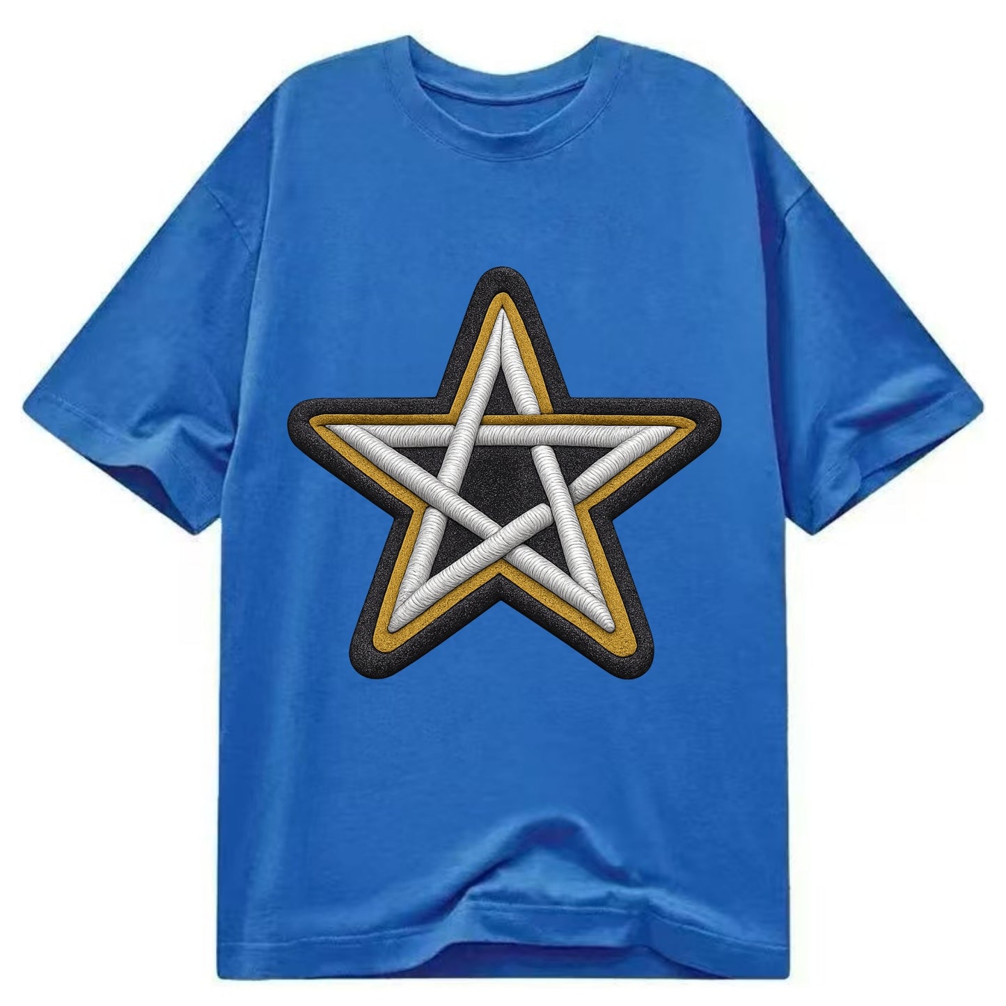 PENTAGRAM STAR - five point star in silver , protection - Classic T-shirt - Blue