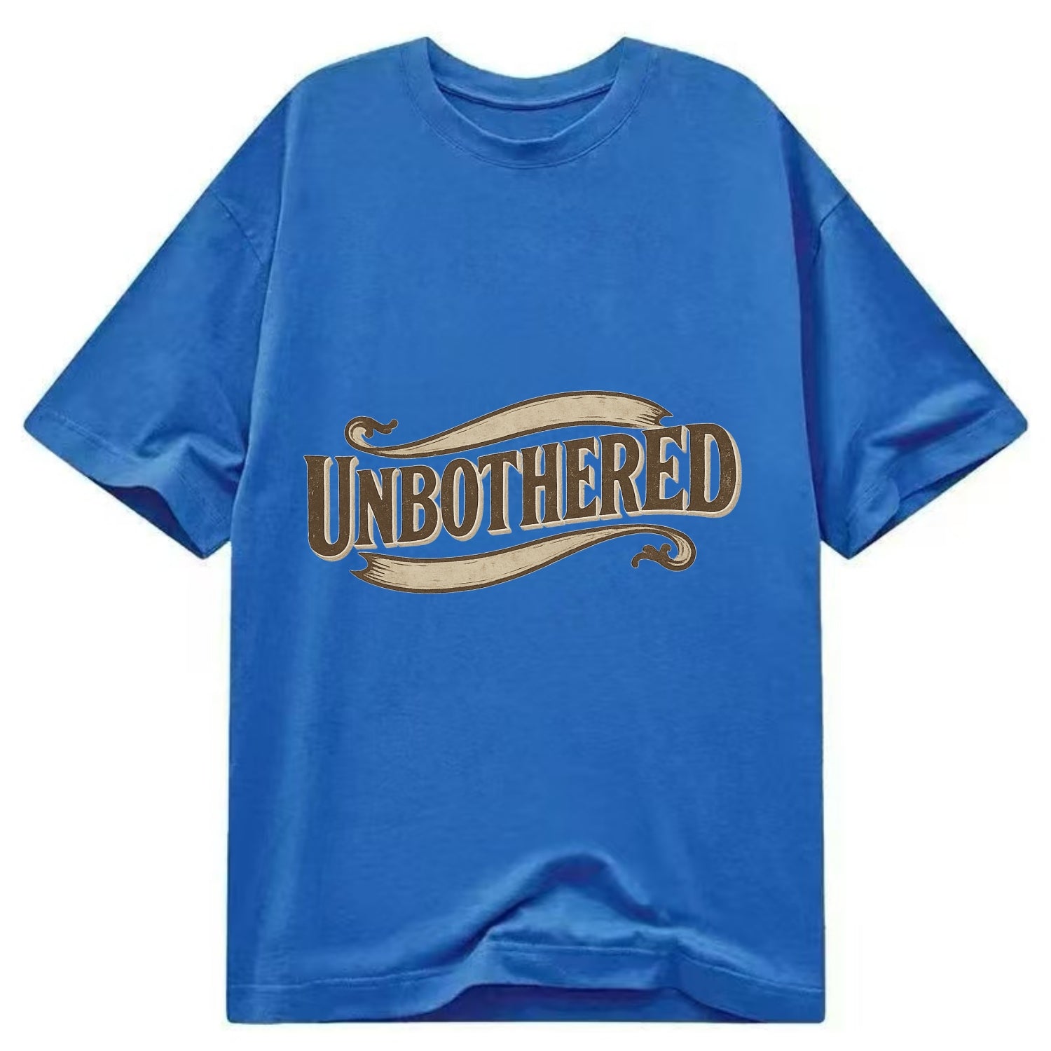 Bold typography design - "UNBOTHERED" - not affected, staying calm - Classic T-shirt - Blue