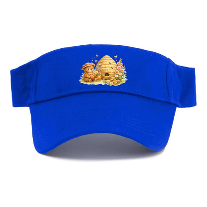 SKEP HIVE | Traditional straw beehive | Cottage garden setting | Buzzing activity | Rural - Visor - Blue