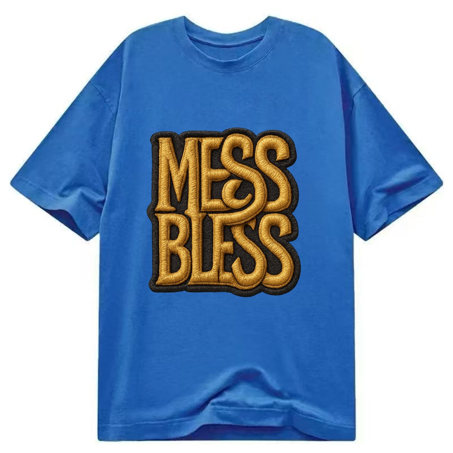 MESS;BLESS UP Gold Metallic Visor - Classic T-shirt - Blue
