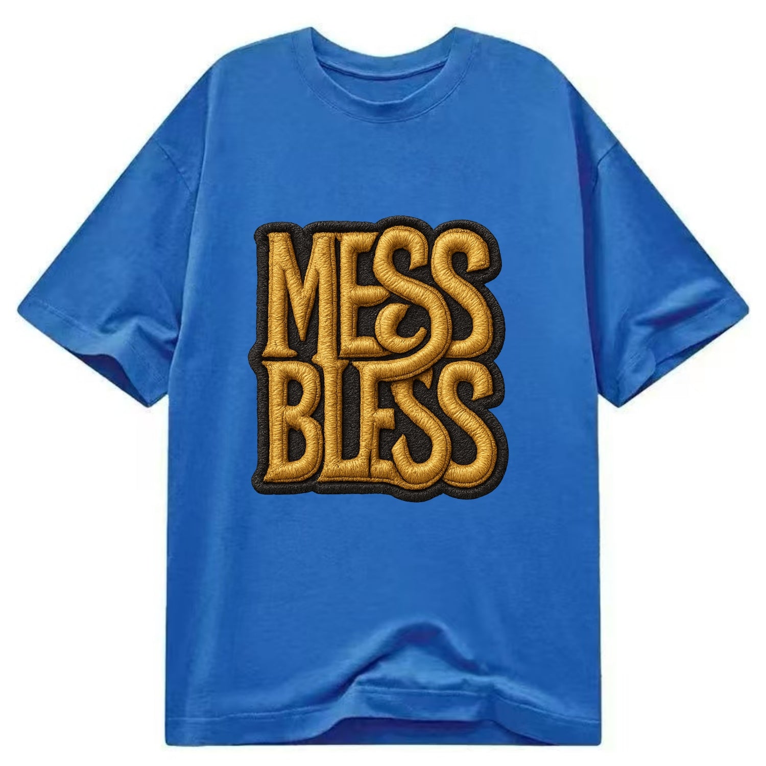 MESS;BLESS UP Gold Metallic Visor - Classic T-shirt - Blue