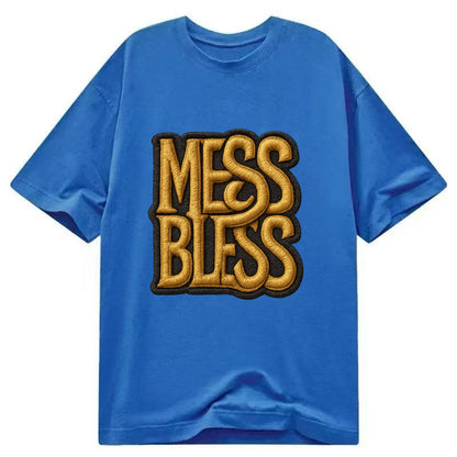 MESS;BLESS UP Gold Metallic Visor - Classic T-shirt - Blue