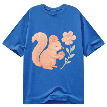 Coral Squirrel - Classic T-shirt - Blue